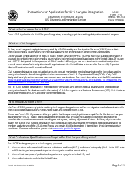 Document preview: Instructions for USCIS Form I-910 Application for Civil Surgeon Designation