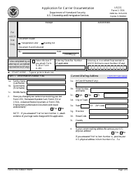 Document preview: USCIS Form I-131A Application for Carrier Documentation