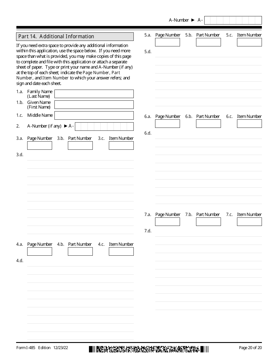USCIS Form I-485 Application to Register Permanent Residence or Adjust Status, Page 20
