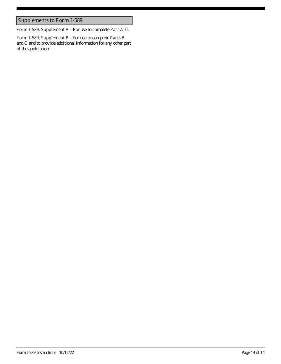 Instructions for USCIS Form I-589 Application for Asylum and for Withholding of Removal, Page 14