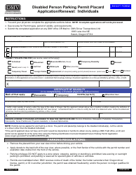 Document preview: Form 735-265 Disabled Person Parking Permit Placard Application/Renewal - Individuals - Oregon