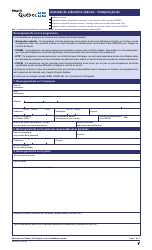 Document preview: Forme EQ-6444-01 Demande De Subvention Salariale - Entreprise Privee - Quebec, Canada (French)