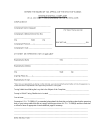 Form BOTA-RN Revenue Neutral Complaint - Kansas