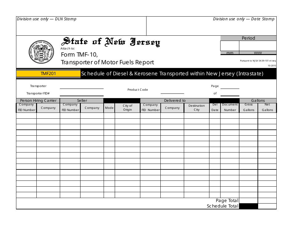 Form TMF-10 Transporter of Motor Fuels Report - New Jersey, Page 5