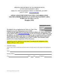 Form 45-476 Application for Notice of Type 1 Non-irrigation Grandfathered Right in an Active Management Area Pursuant to a.r.s. 45-476 - Douglas Ama - Arizona