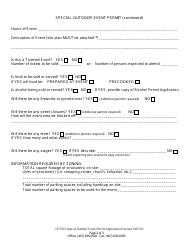 Permit Application for Special Outdoor Event - Orange County, Florida, Page 2