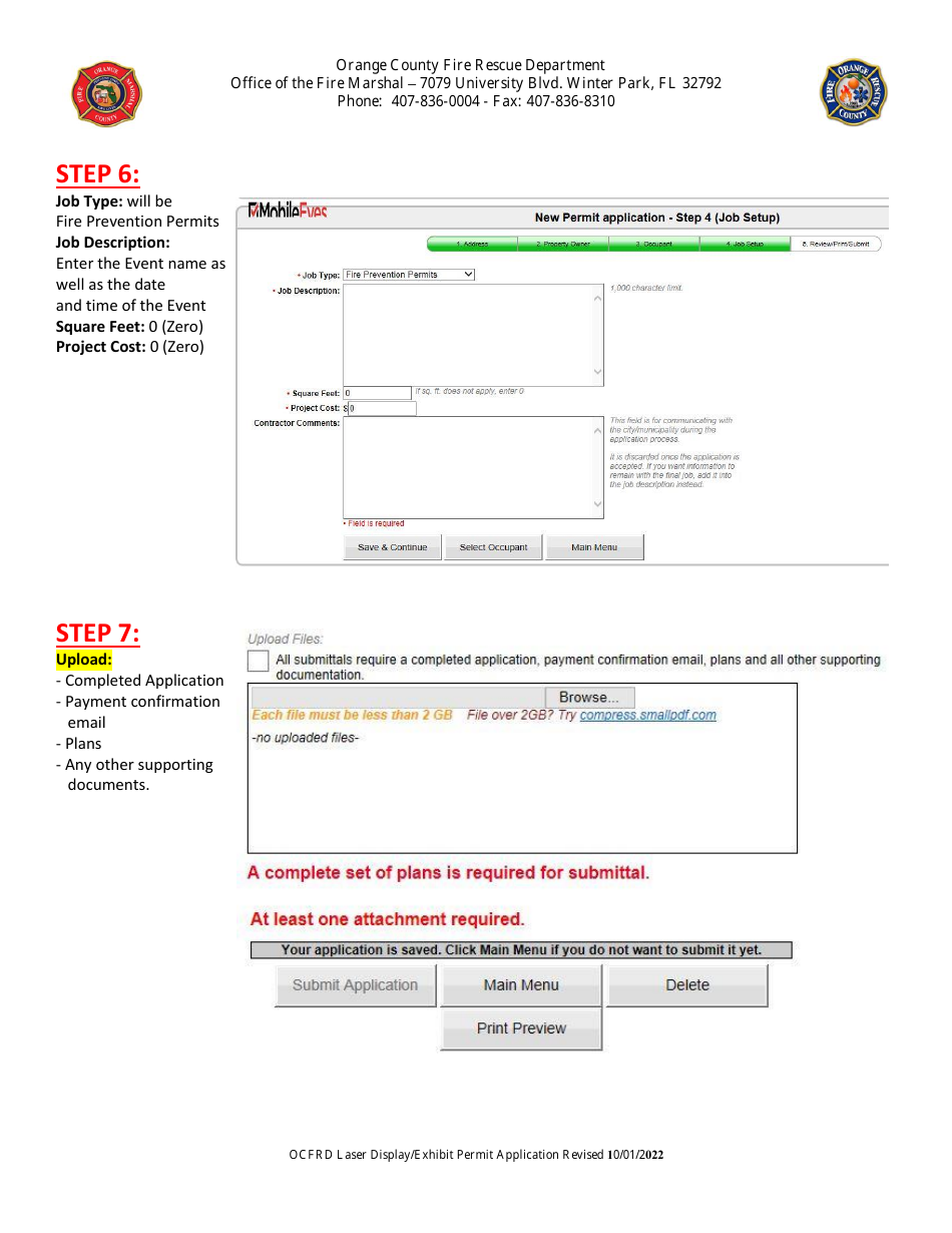 Permit Application for Laser Display / Exhibit - Orange County, Florida, Page 3
