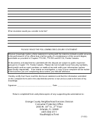 Complaint Form - Orange County, Florida, Page 2