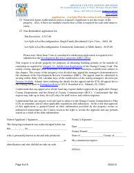 Application - Lot Split/Plat Reversion/Lot Reconfiguration - Orange County, Florida, Page 3