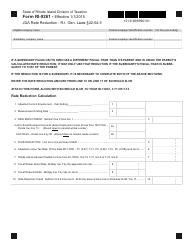 Document preview: Form RI-9261 Jda(rate Reduction - Rhode Island
