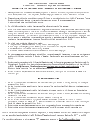 Form RI-W3 Transmittal of Wage and Tax Statements - Rhode Island, Page 2