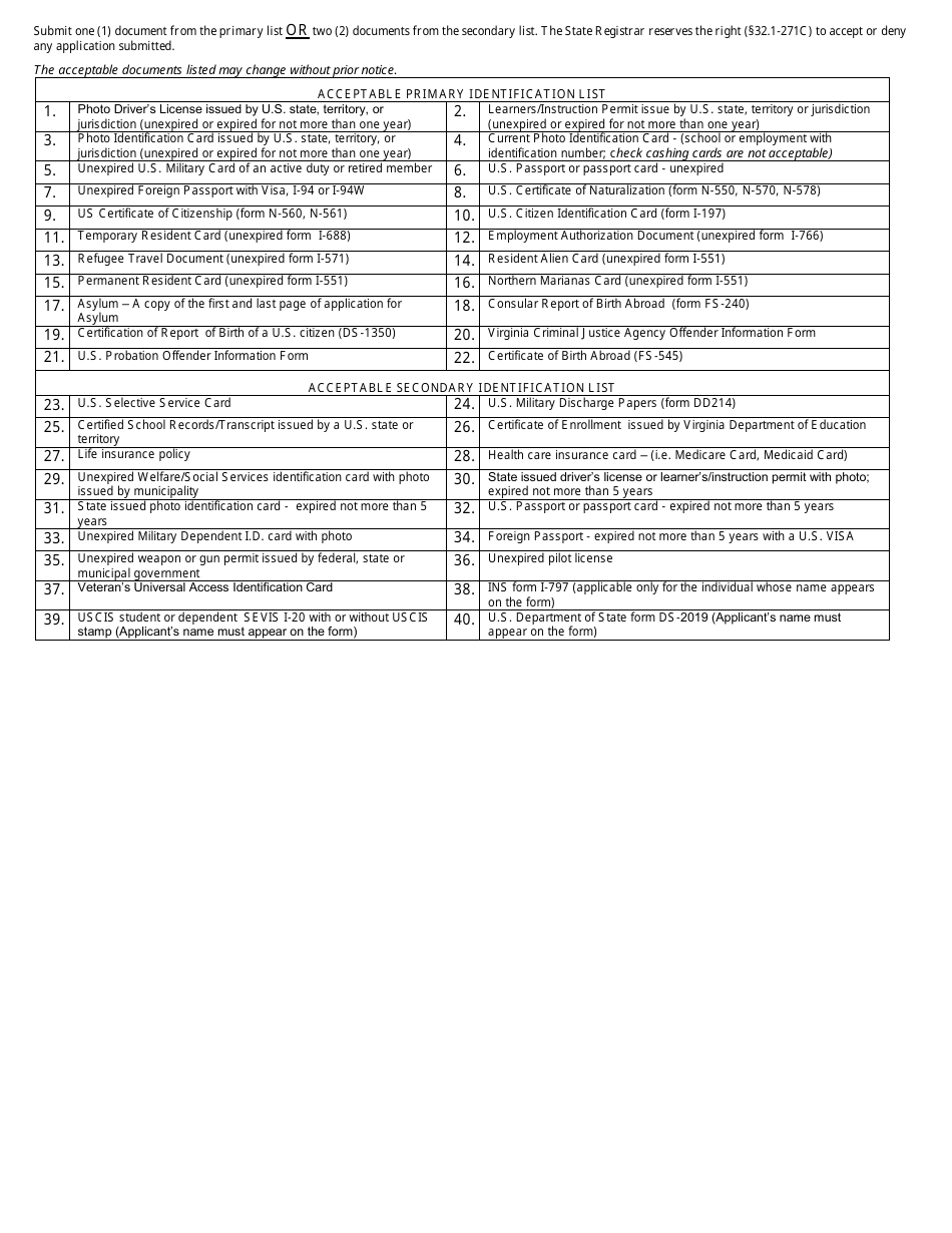 Form VS6 Application for Certification of Birth Resulting in Stillbirth - Virginia, Page 2