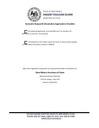 Document preview: Domestic Nonprofit Corporation Articles of Dissolution - New Mexico