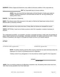 Articles of Dissolution - Maryland, Page 2