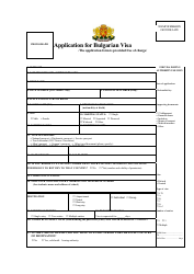 Document preview: Application Form for Bulgarian Visa - Embassy of Bulgaria, Washington D.c.