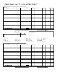 Volleyball Match Box Score Sheet Template