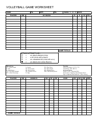 Volleyball Match Box Score Sheet Template, Page 2