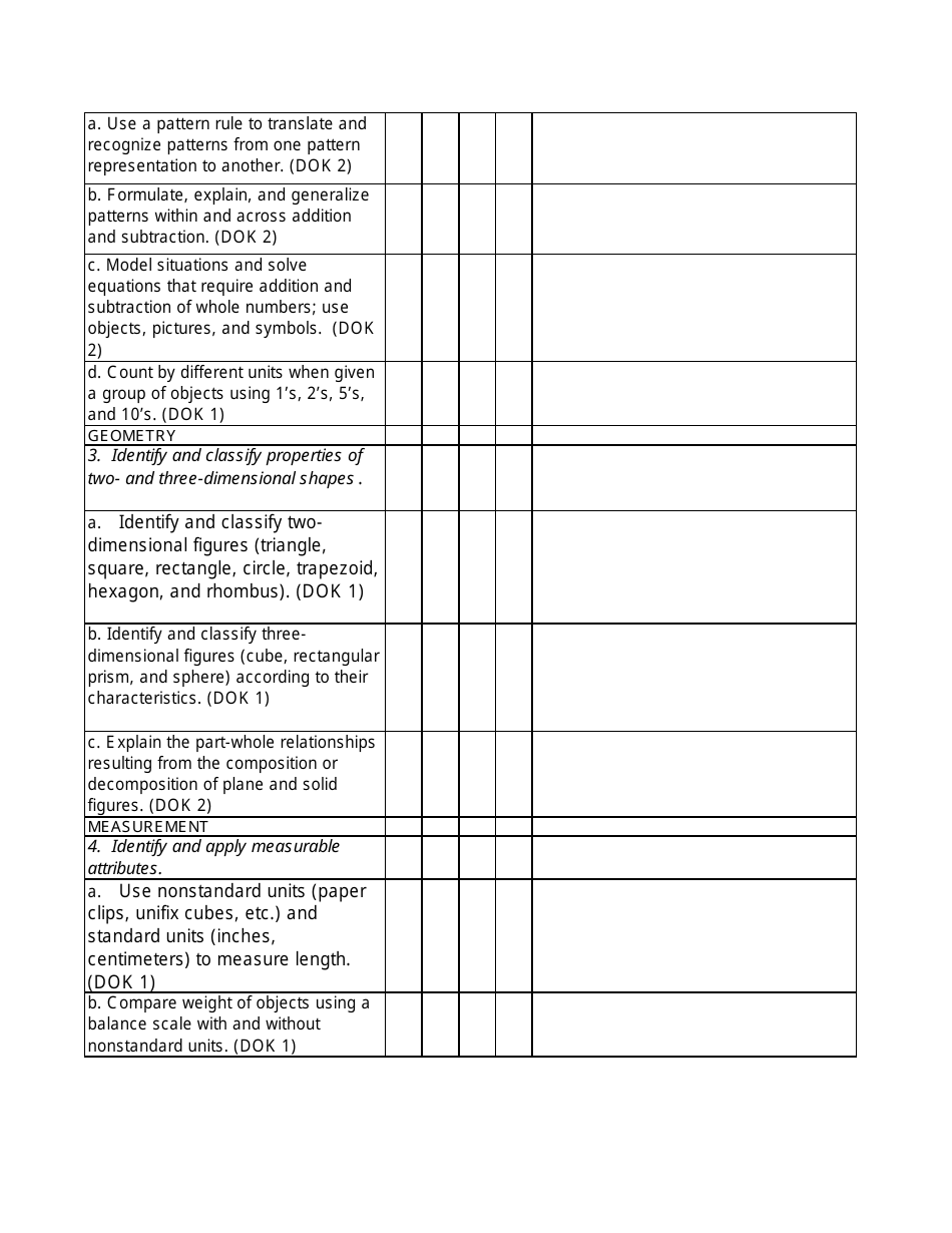 First Grade Objective Sheet Template Download Printable PDF ...