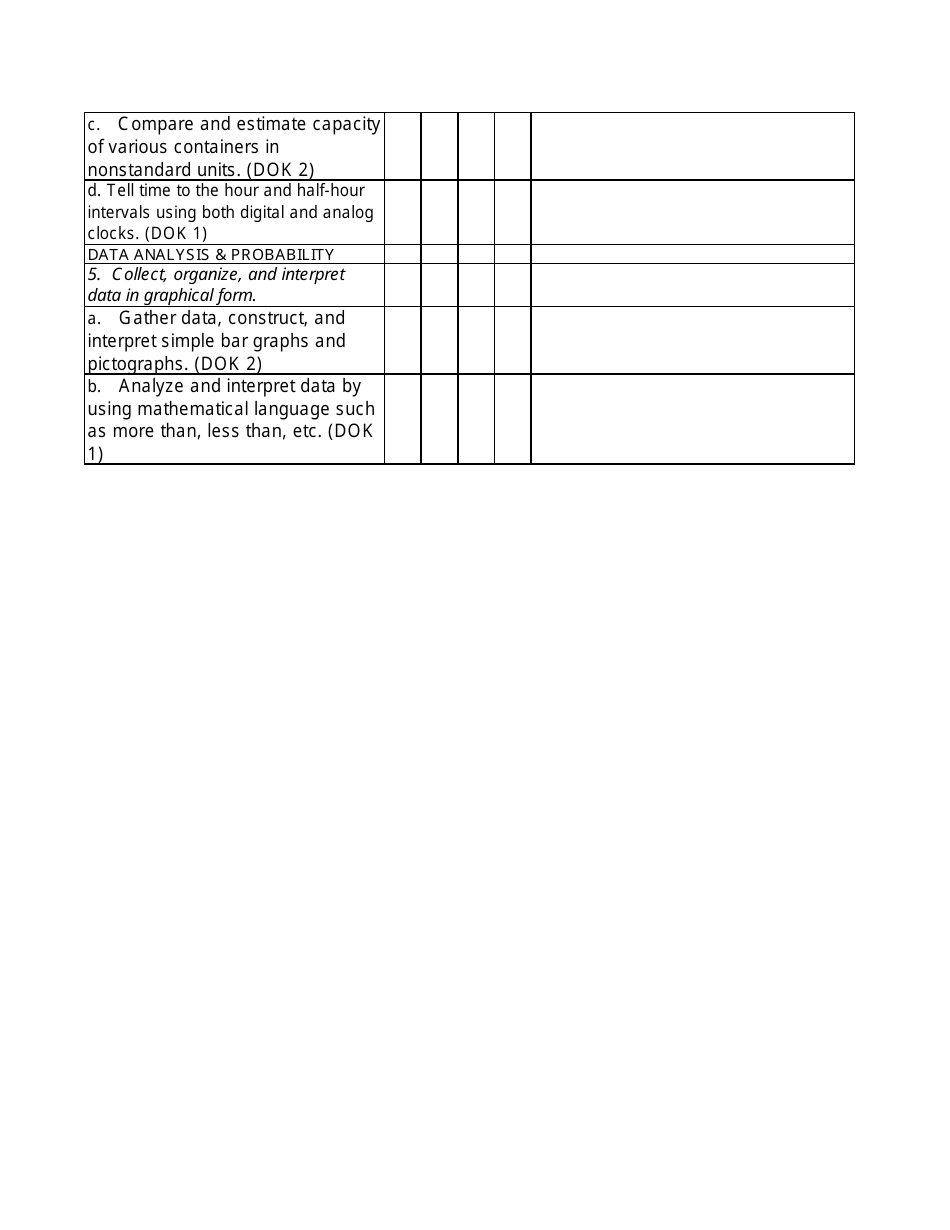First Grade Objective Sheet Template, Page 3