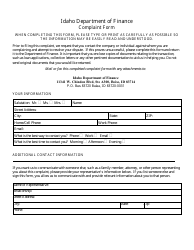 Bank/Credit Union Compliant Form - Idaho, Page 2