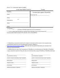Form 3.13 Counterclaim Against Plaintiff(S) - Iowa