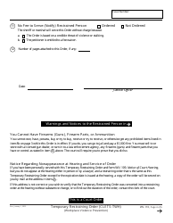 Form WV-110 Temporary Restraining Order (Clets-Twh) (Workplace Violence Prevention) - California, Page 4