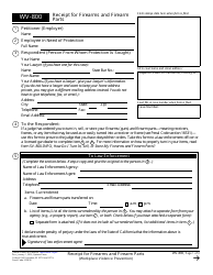 Form WV-800 Receipt for Firearms and Firearm Parts (Workplace Violence Prevention) - California
