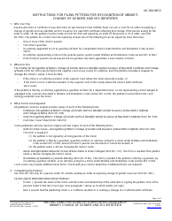 Document preview: Instructions for Form NC-500 Petition for Recognition of Minor's Change of Gender and Sex Identifier and for Issuance of New Birth Certificate and Change of Name - California