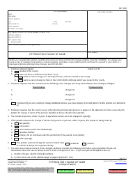 Document preview: Form NC-100 Petition for Change of Name - California