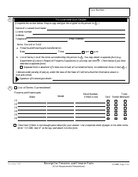 Form CH-800 Receipt for Firearms and Firearm Parts - California, Page 2