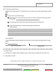 Form CH-800 Receipt for Firearms and Firearm Parts - California, Page 3