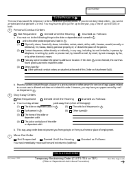 Form EA-110 Temporary Restraining Order (Clets-Tea or Tef) (Elder or Dependent Adult Abuse Prevention) - California, Page 2