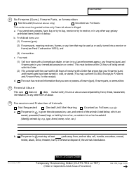 Form EA-110 Temporary Restraining Order (Clets-Tea or Tef) (Elder or Dependent Adult Abuse Prevention) - California, Page 3