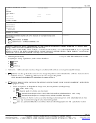 Document preview: Form NC-300 Petition for Recognition of Change of Gender and Sex Identifier, Name Change, and Issuance of New Certificates - California