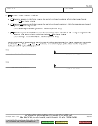Form NC-300 Petition for Recognition of Change of Gender and Sex Identifier, Name Change, and Issuance of New Certificates - California, Page 2