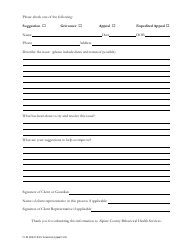 Form CLIN288 Problem Resolution Process - Alpine County, California, Page 2