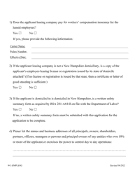 Employee Leasing Application - New Hampshire, Page 2