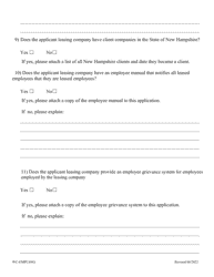 Employee Leasing Application - New Hampshire, Page 5