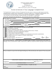 Form LA1 Access to Services in Your Language: Complaint Form - North Carolina, Page 2