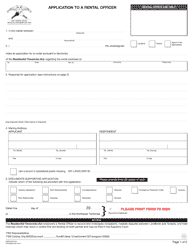 Document preview: Form NWT3529 Application to a Rental Officer - Northwest Territories, Canada