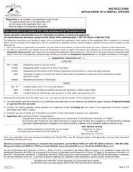 Form NWT3529 Application to a Rental Officer - Northwest Territories, Canada, Page 2