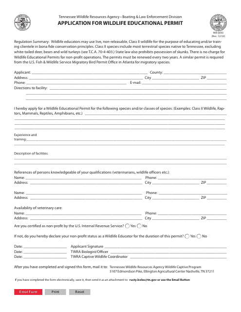 Form WR-0693  Printable Pdf