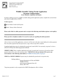 Wildlife Scientific Taking Permit Application - Birds, Mammals, Amphibians and Reptiles - Oregon, Page 2