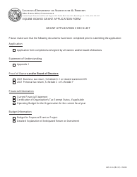Form AHS-21-54 Equine Board Grant Application Form - Louisiana