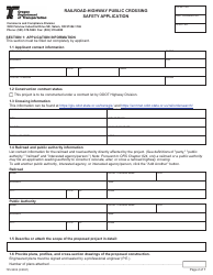 ODOT Form 735-9202 Railroad-Highway Public Crossing Safety Application - Oregon, Page 2