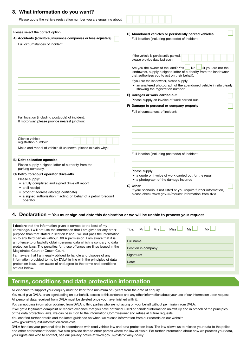 Form V888 / 2A Request by a Company for Keeper at Date of Event Information - United Kingdom, Page 2