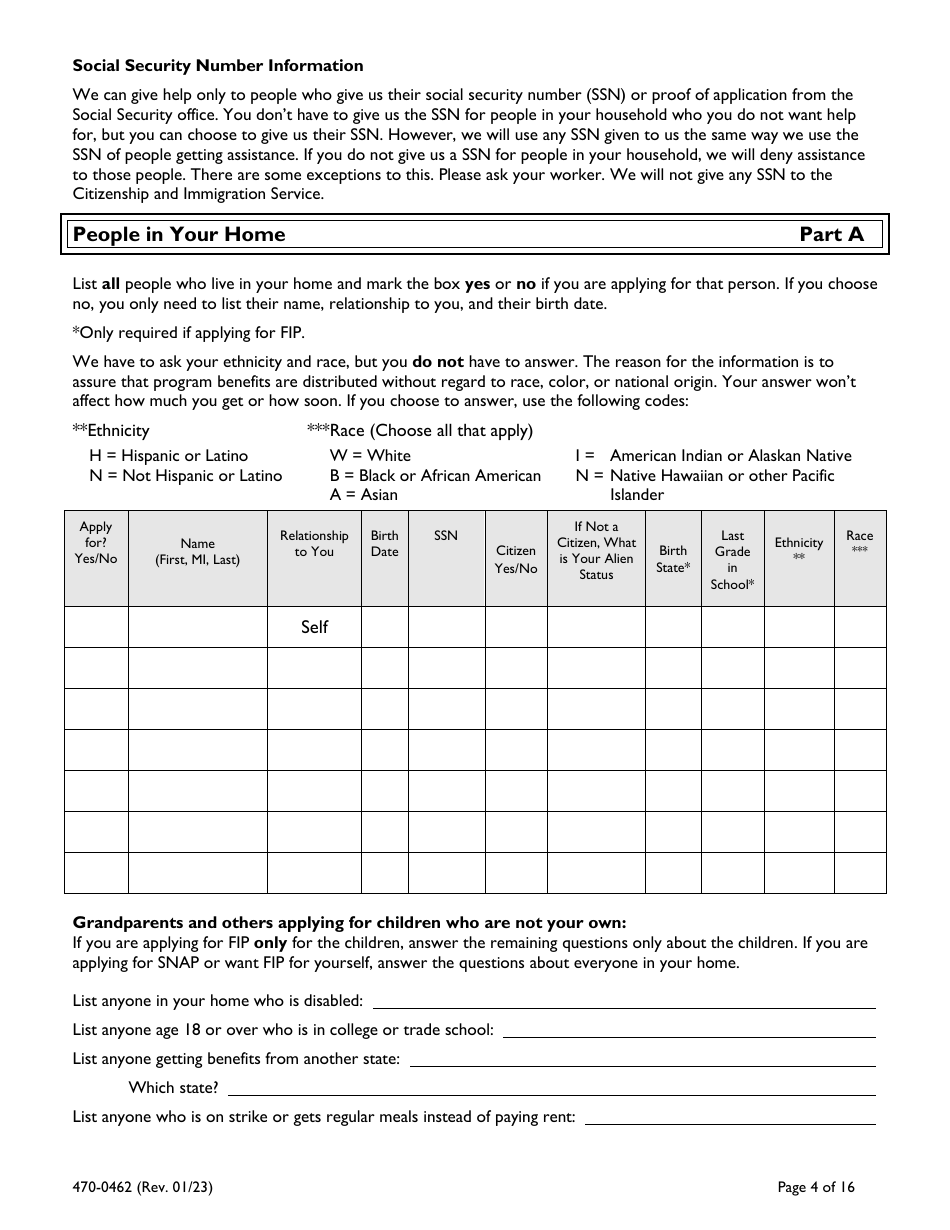 Form 470-0462 Food and Financial Support Application - Iowa, Page 4