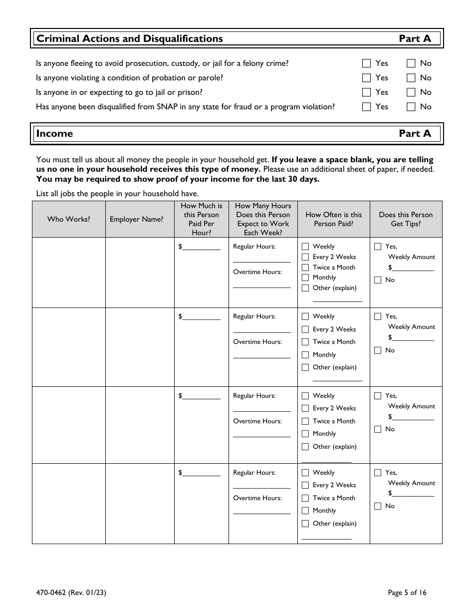 Form 470-0462 Food and Financial Support Application - Iowa, Page 5