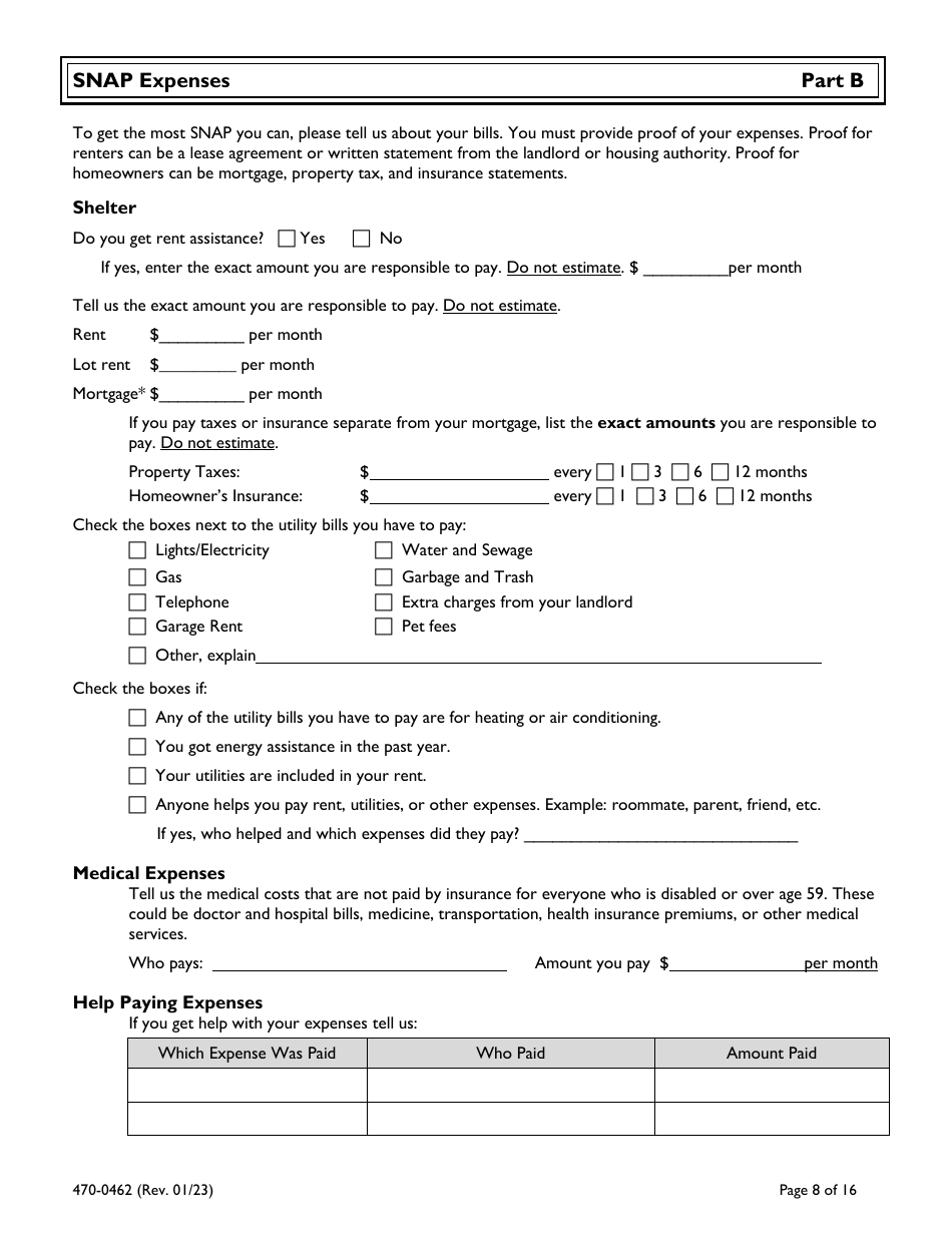Form 470-0462 Food and Financial Support Application - Iowa, Page 8