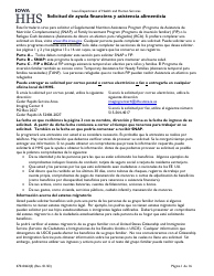 Document preview: Formulario 470-0462(S) Solicitud De Ayuda Financiera Y Asistencia Alimenticia - Iowa (Spanish)